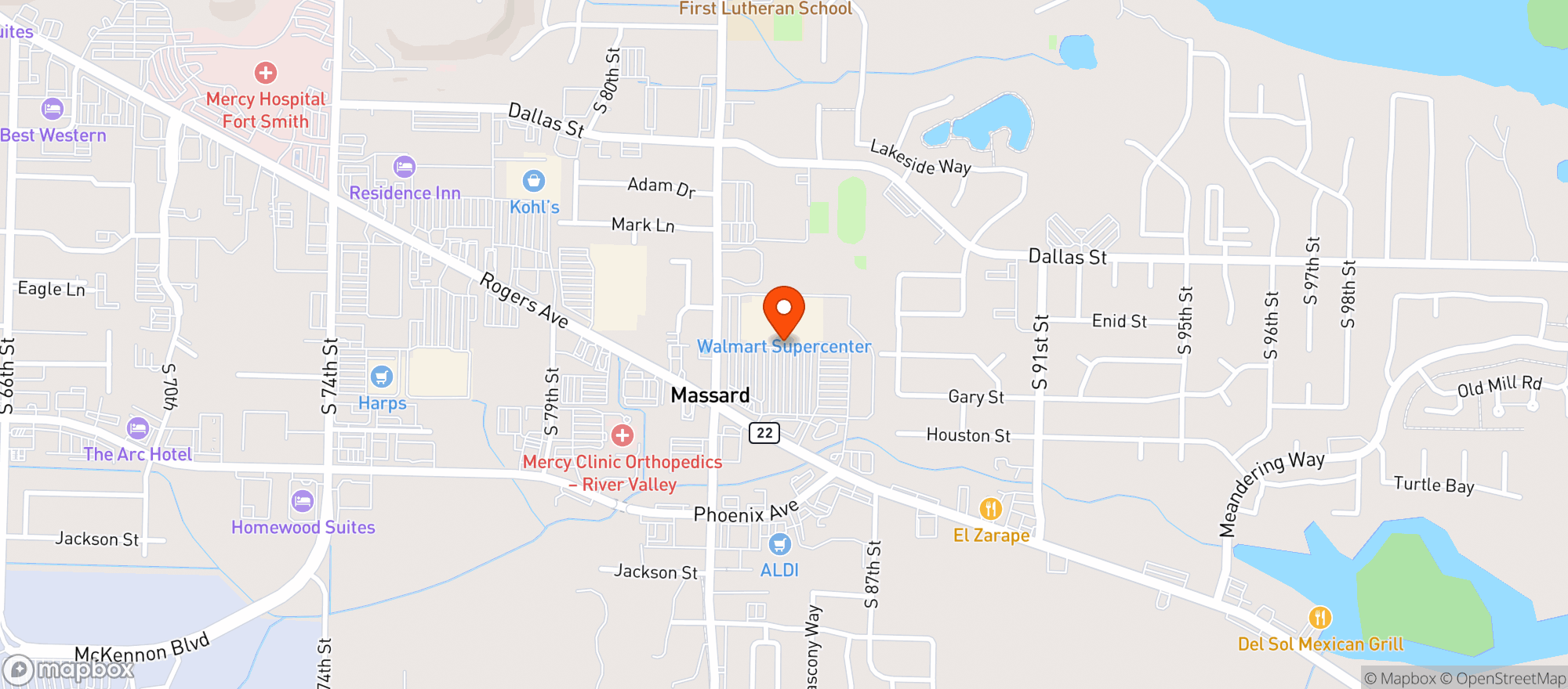 Map showing Walmart Supercenter
