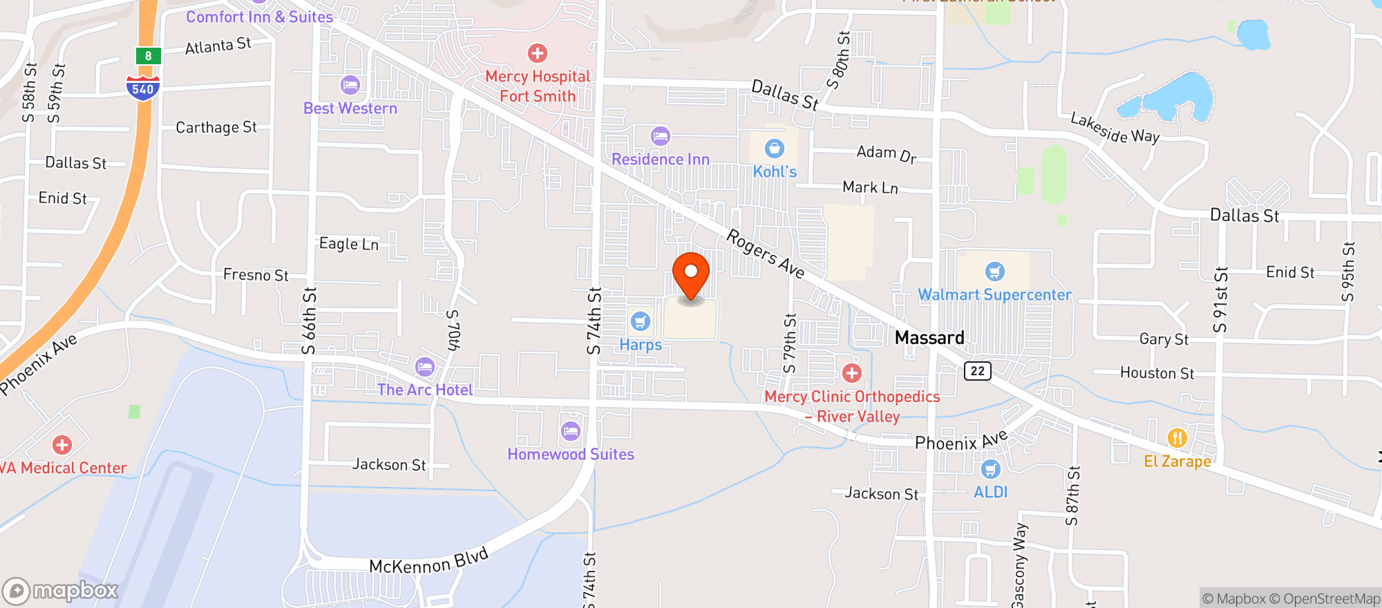 Map showing Sams Club #8134