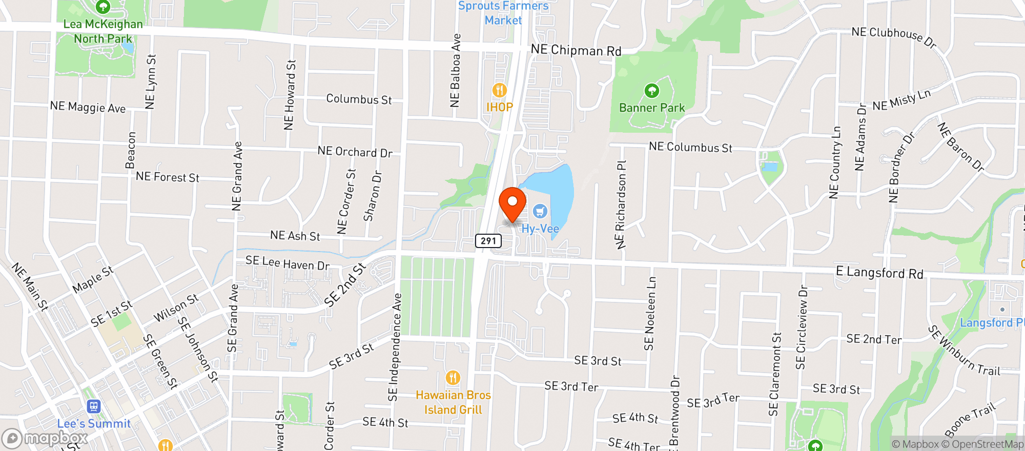 Map showing Hy Vee Food Store