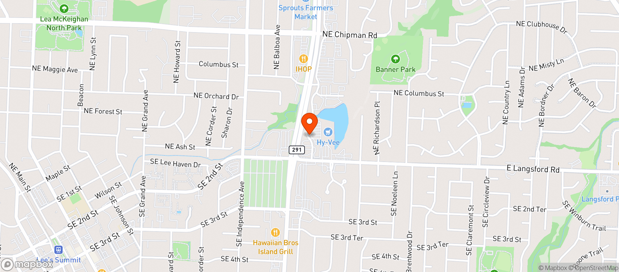 Map showing HY-VEE (LEES SUMMIT #1)