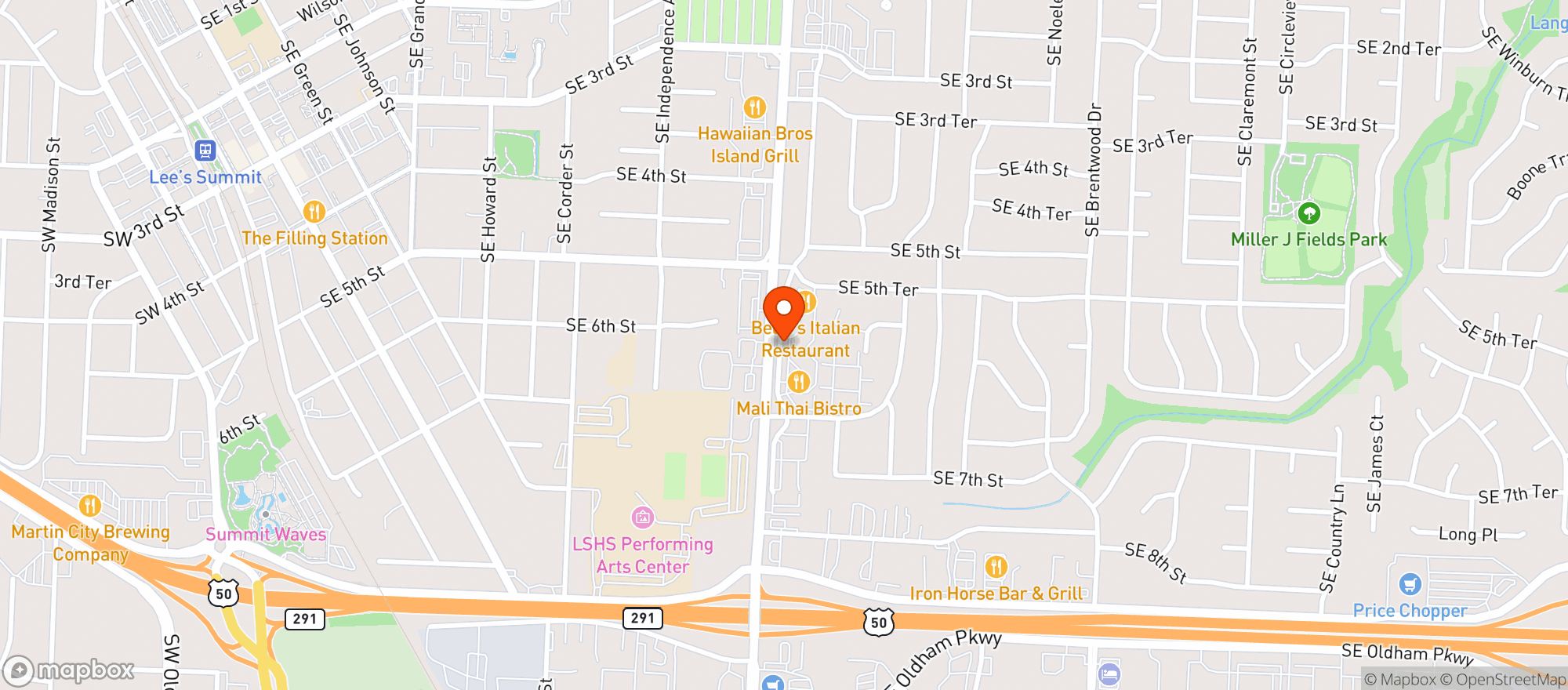 Map showing Carmen’s Cantina