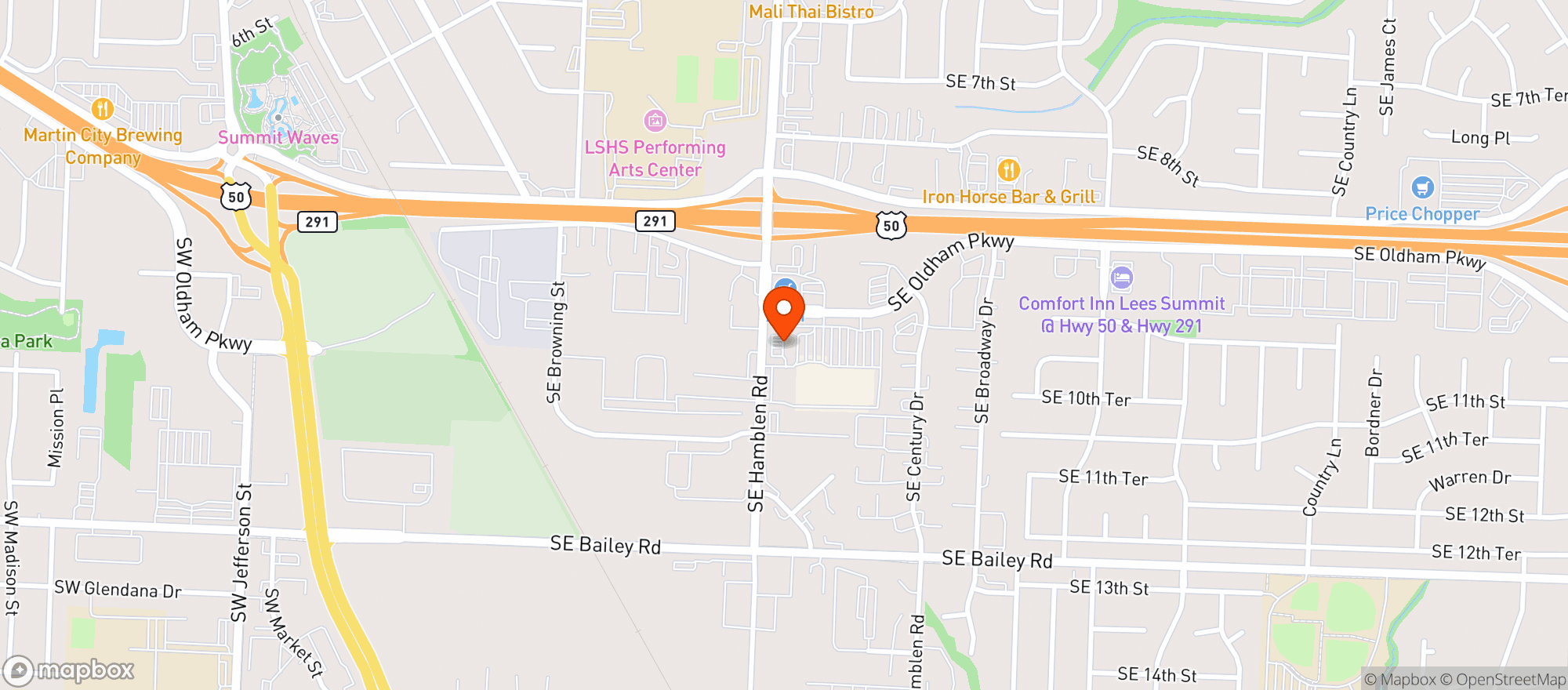 Map showing Lp Mart