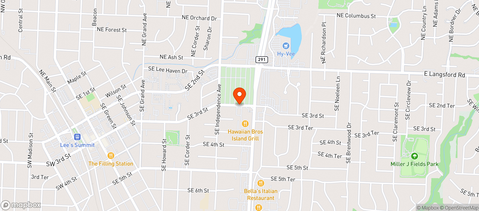 Map showing 54th Street Grill & Bar