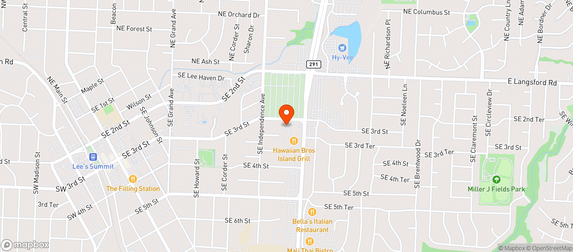 Map showing 54th Street Scratch Grill & Bar