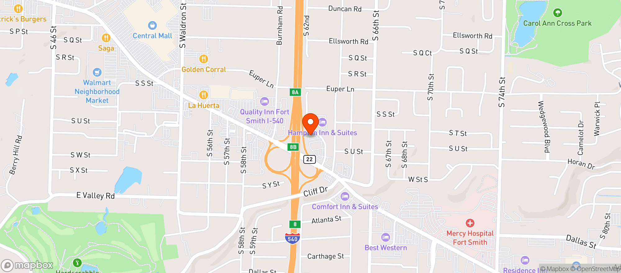 Map showing Tgi Fridays #1560