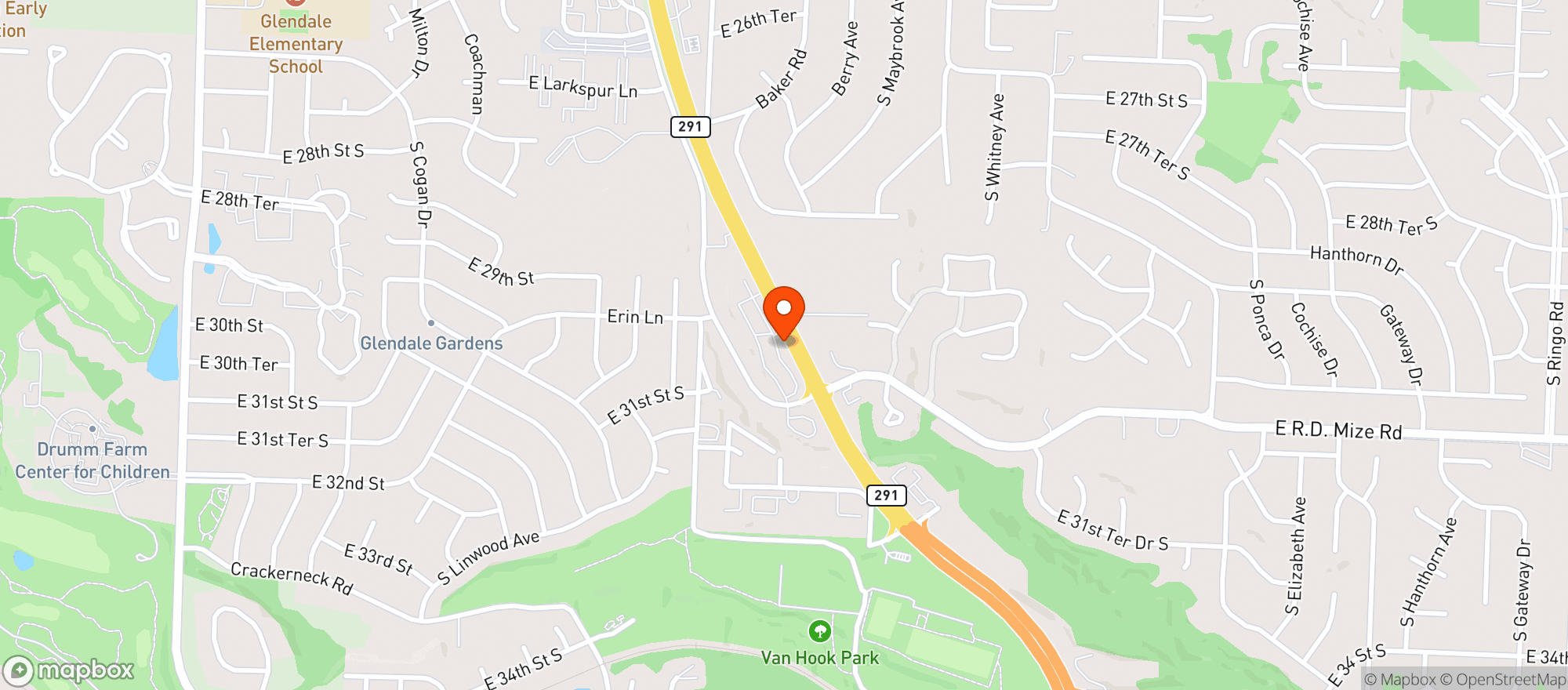 Map showing Erins Pub