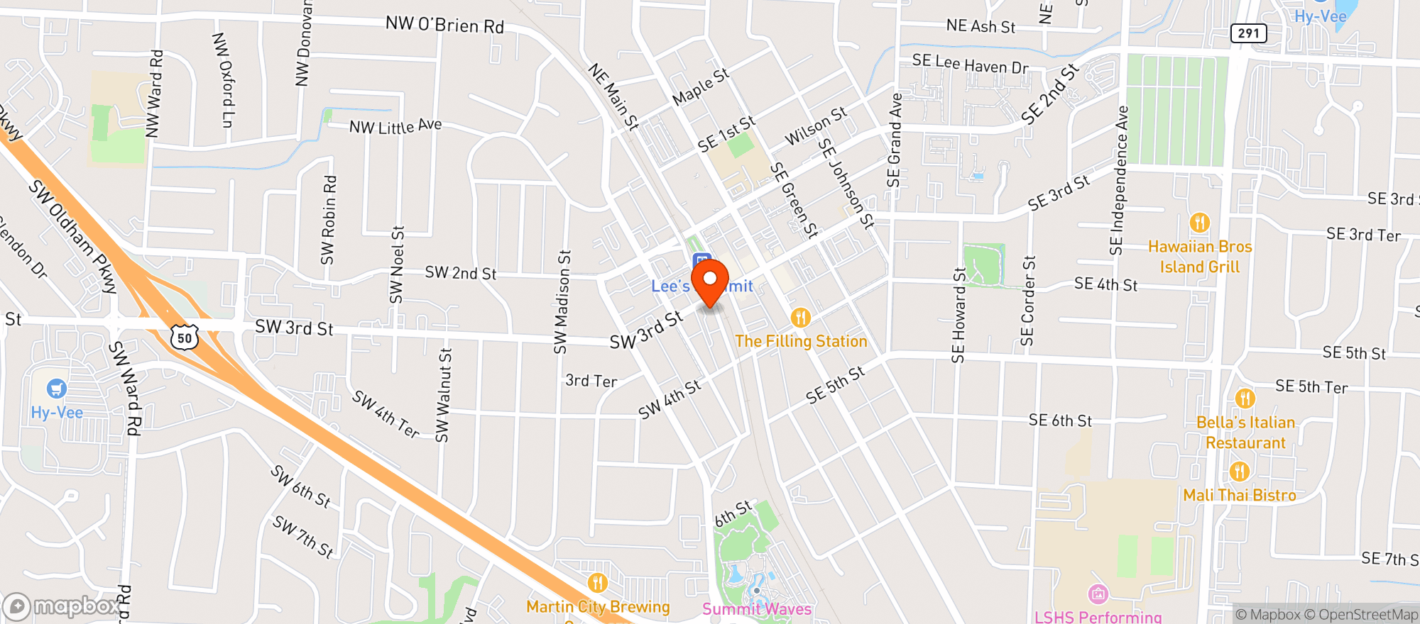 Map showing Konrads Kitchen & Tap