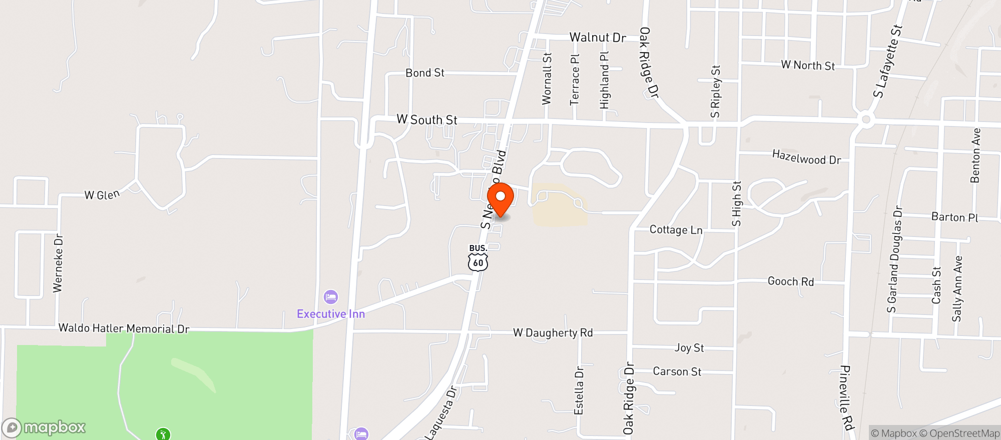Map showing BEVERAGE SHOPPE