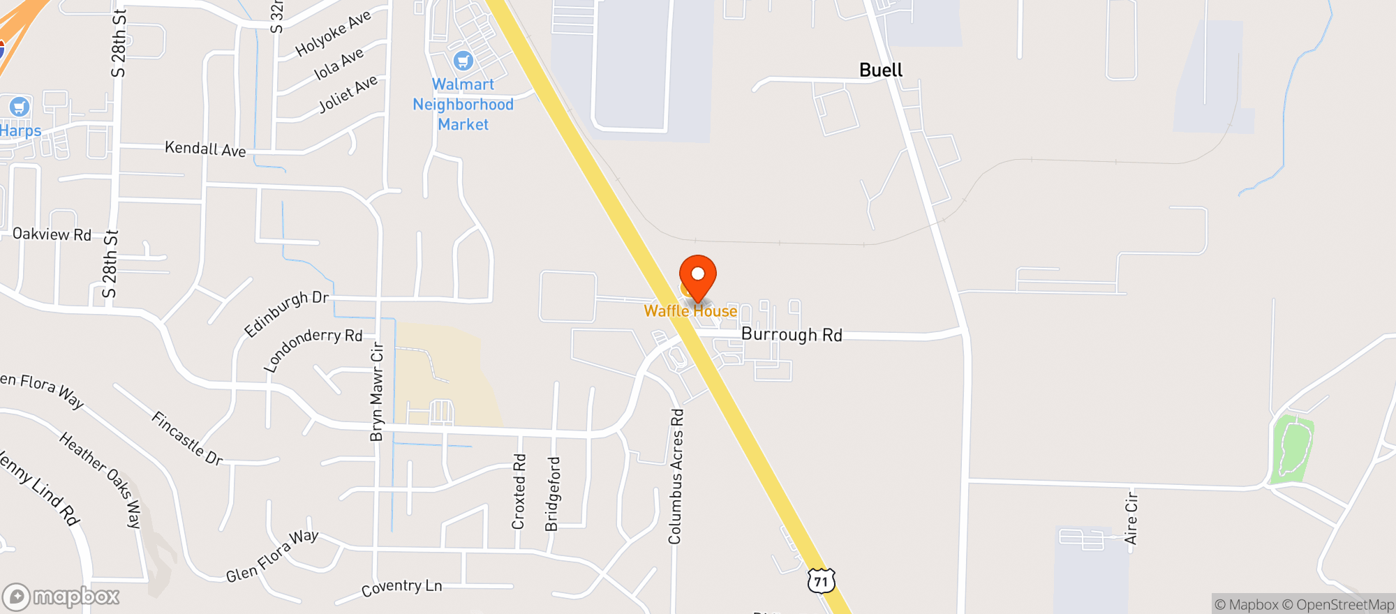 Map showing Happy Hour Wine & Spirits