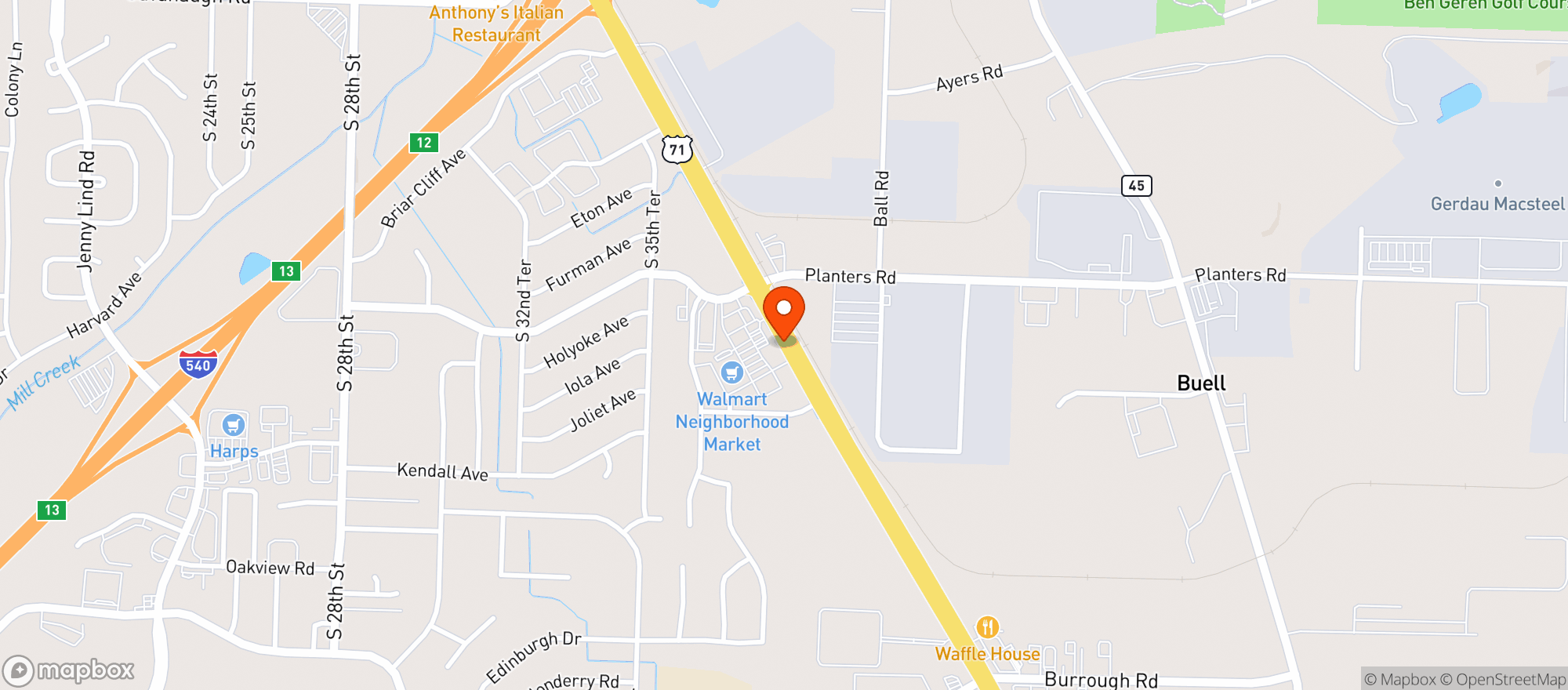 Map showing WALMART NEIGHBORHOOD MKT