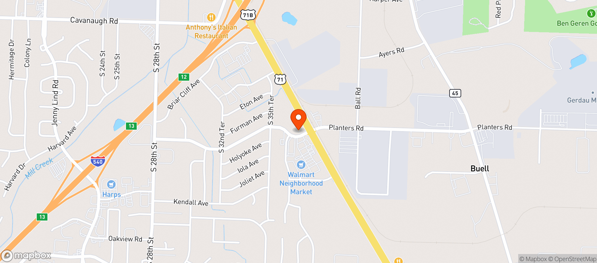 Map showing Pic N Tote