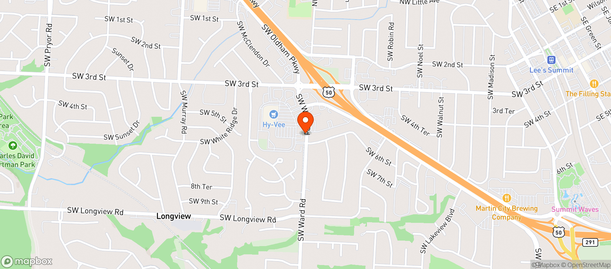 Map showing Hy Vee Food Store