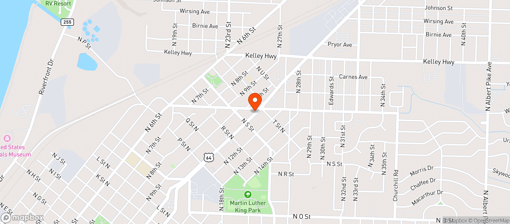 Map showing Big D Coffee & Convenience
