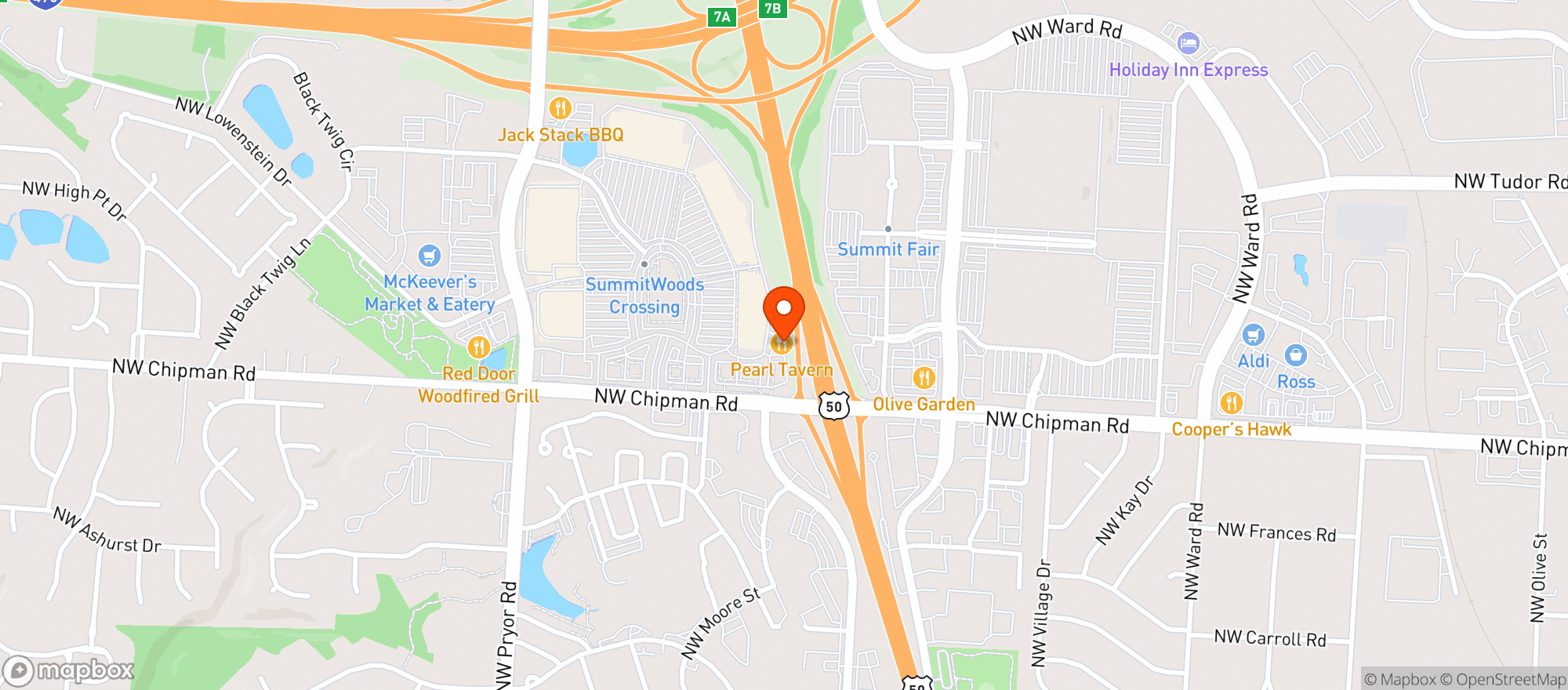 Map showing Pearl Tavern