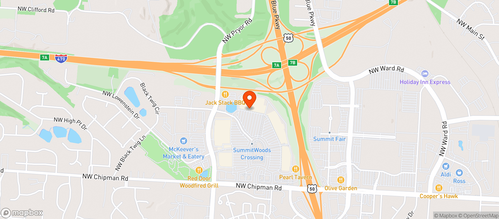 Map showing Target - Lees Summit