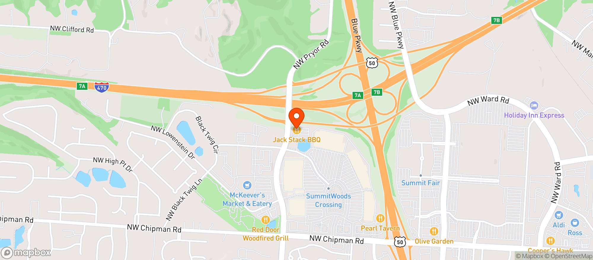 Map showing Fiorellas Jack Stack Barbecue