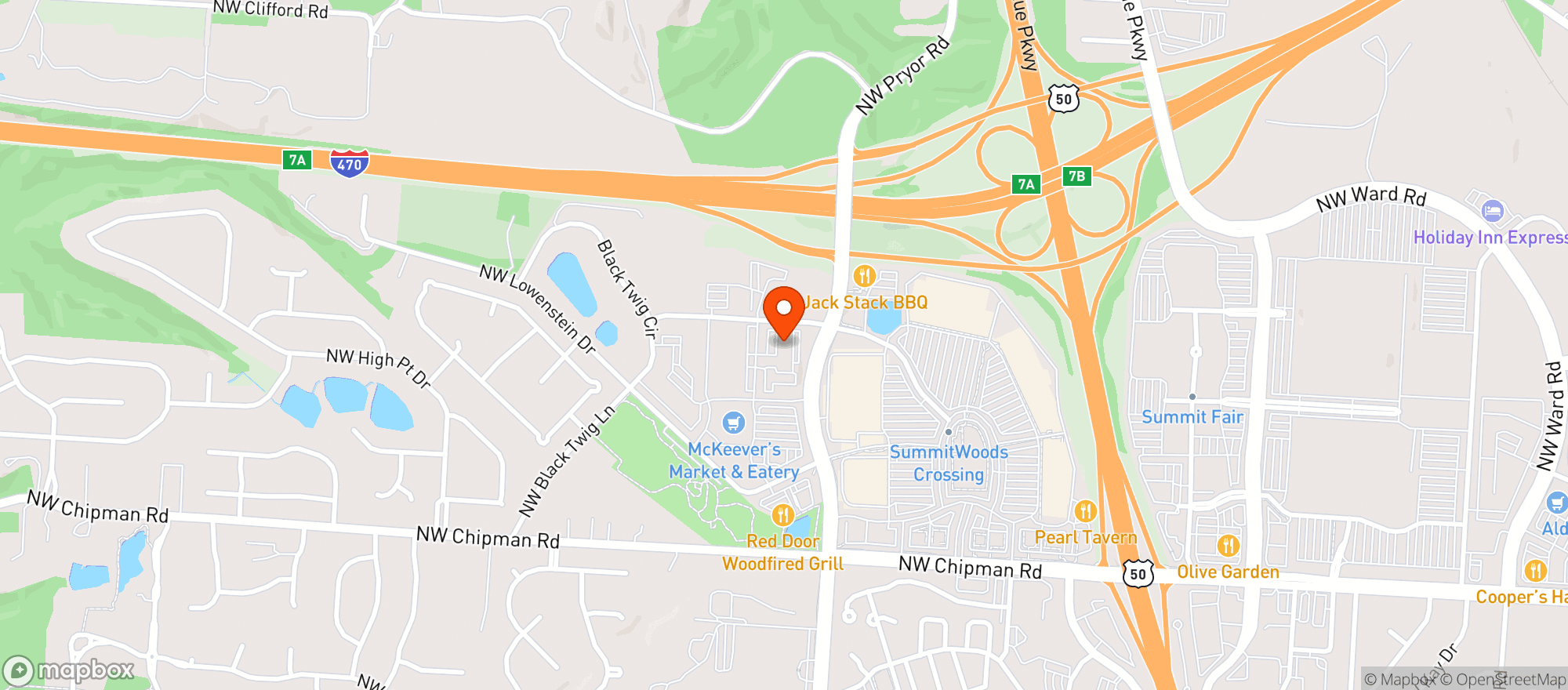 Map showing Firebirds Wood Fired Grill