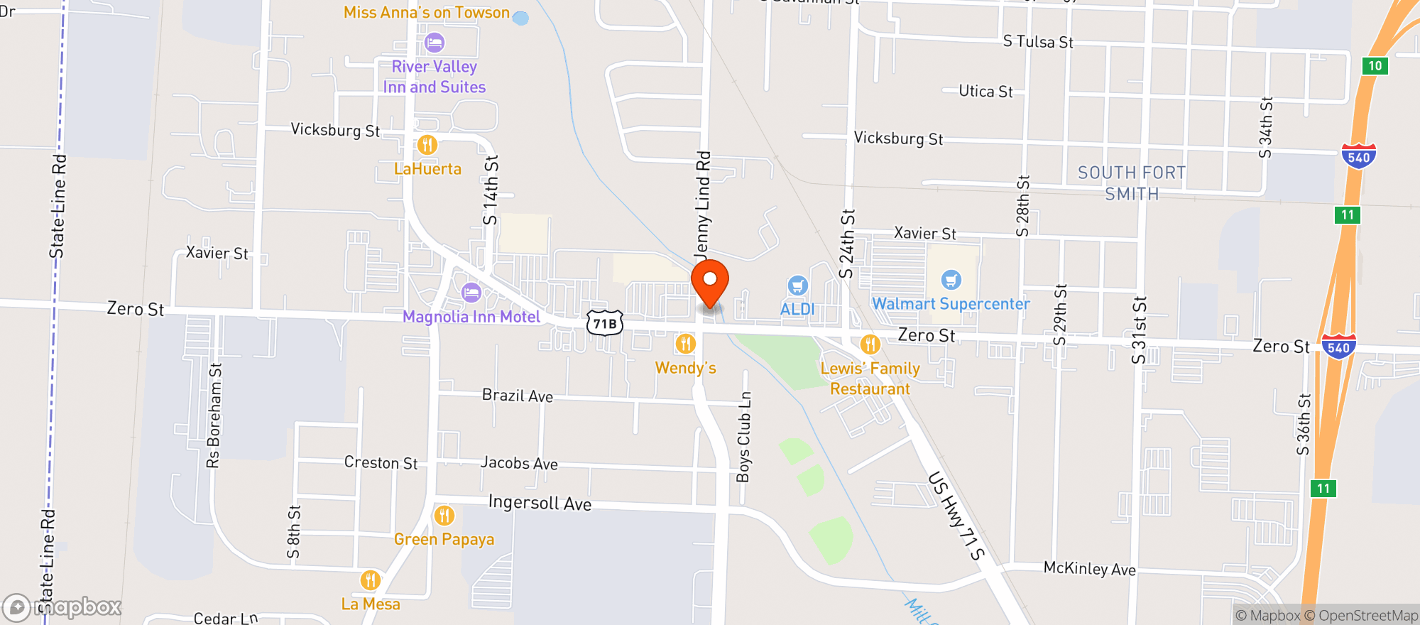 Map showing Town & Country Liquors