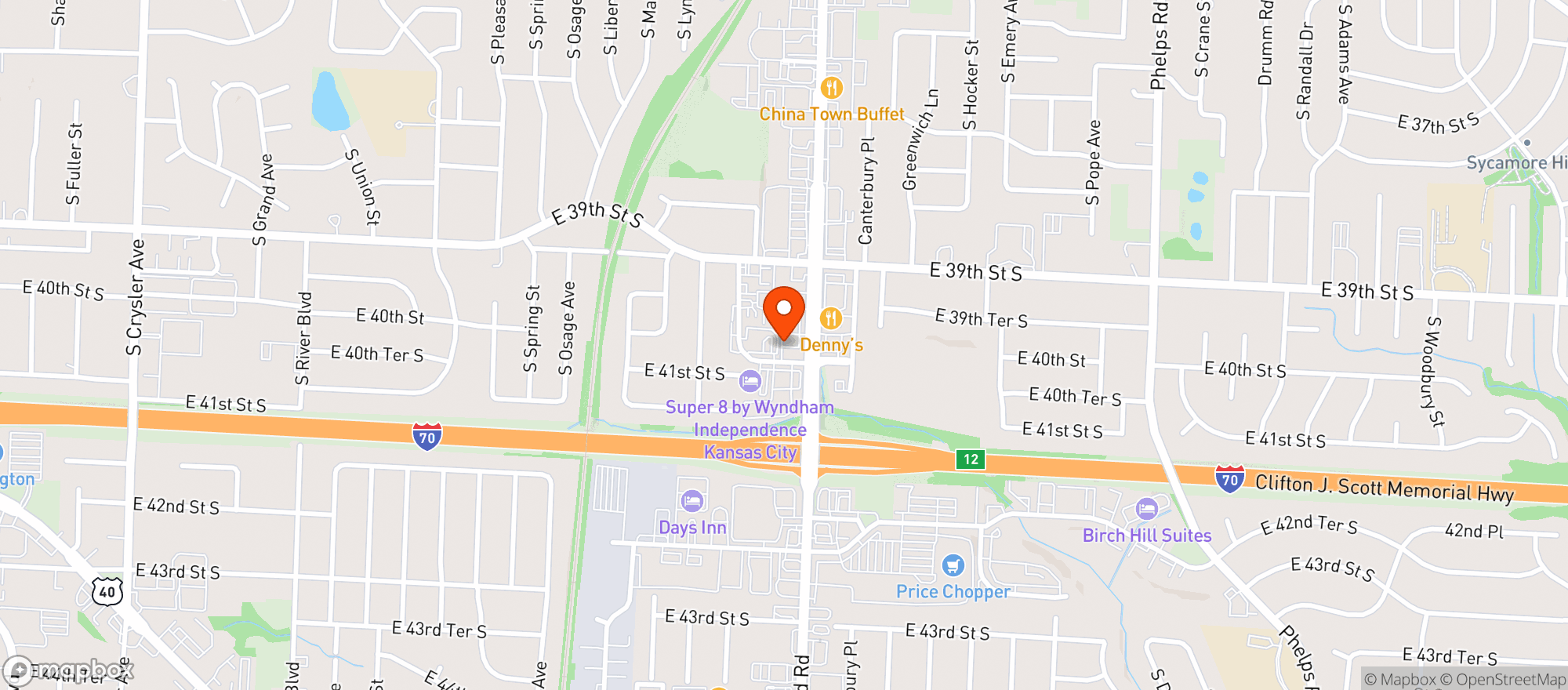 Map showing Quiktrip #216