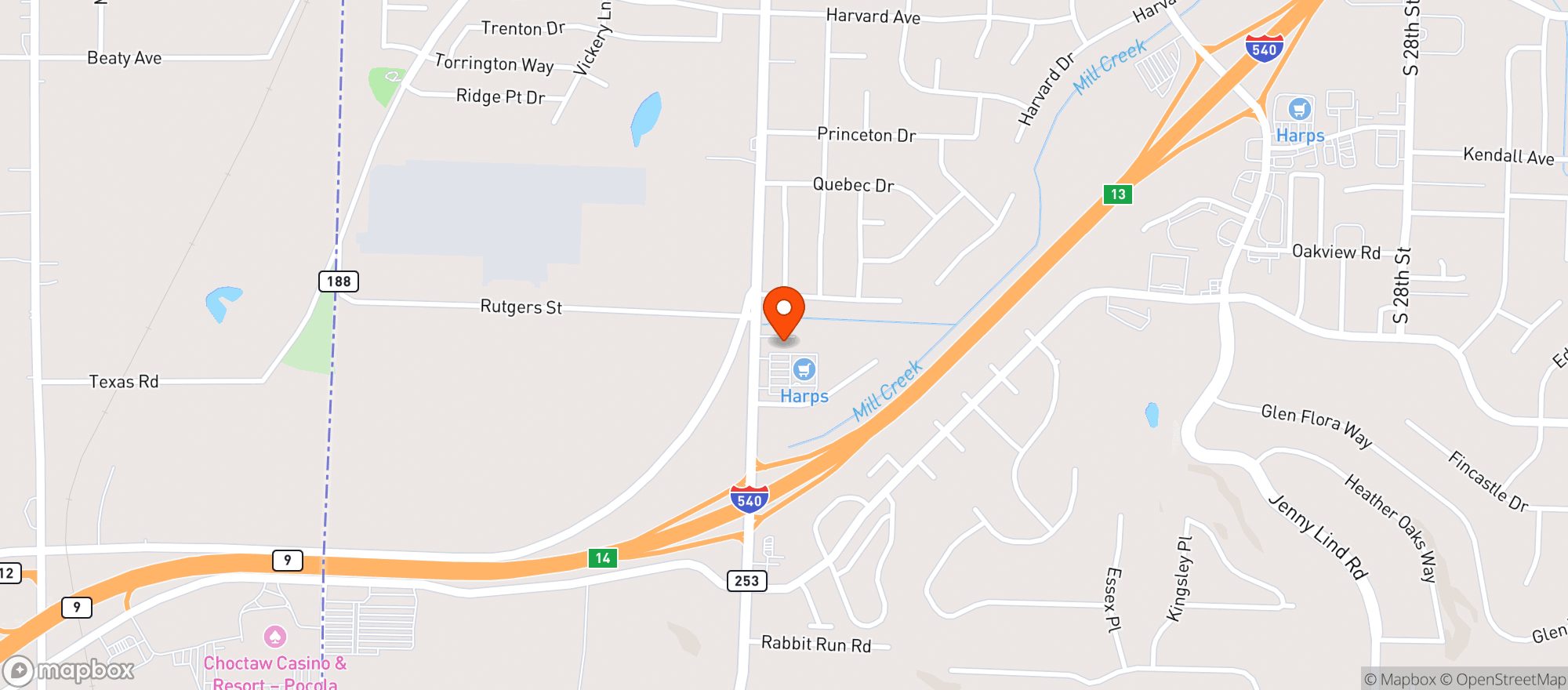 Map showing On The Border Liquor Inc