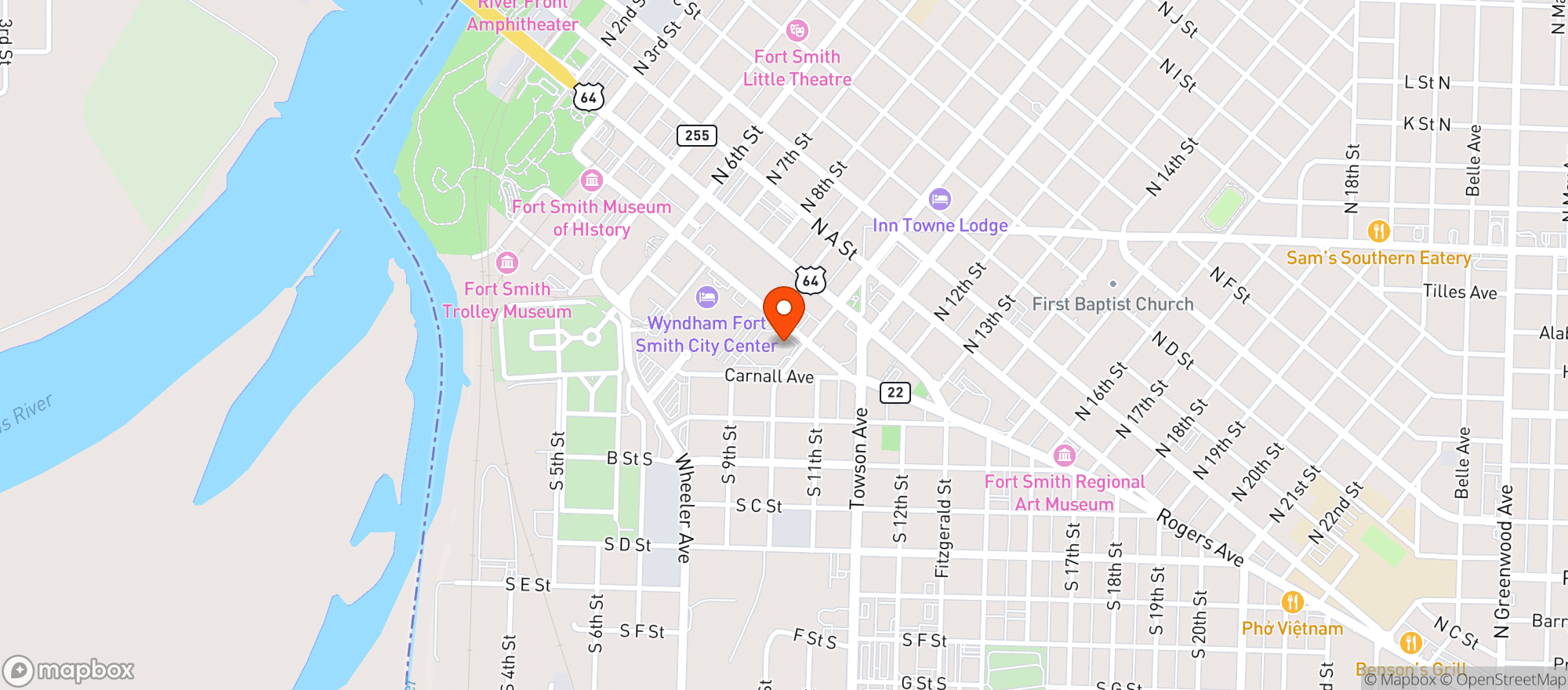 Map showing Courtyard By Marriott