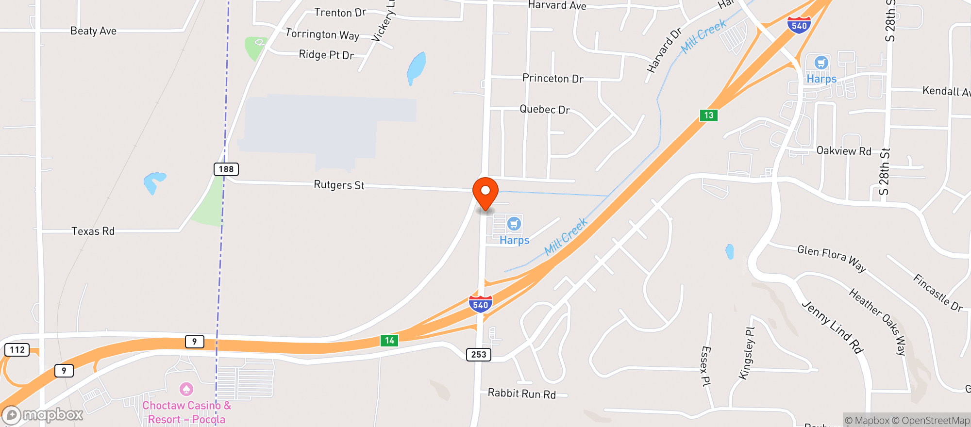 Map showing Harps Food Store #514