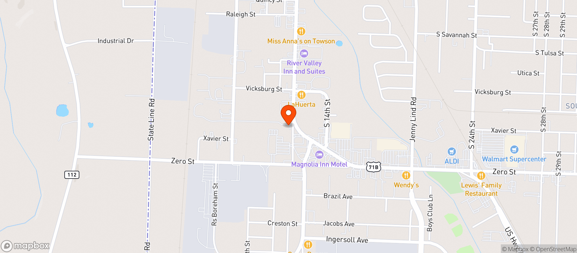Map showing Anglers Liquors