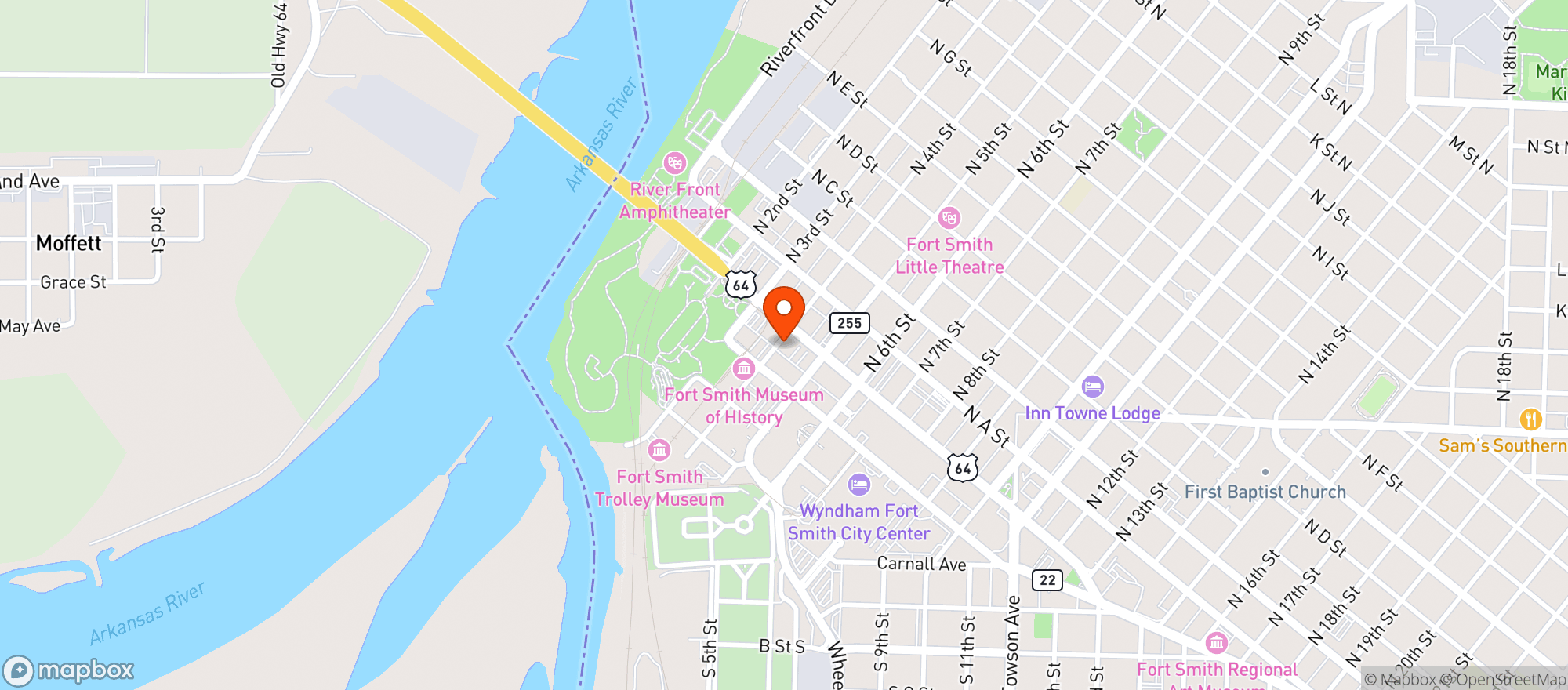 Map showing La Huerta Mexican Restaurant