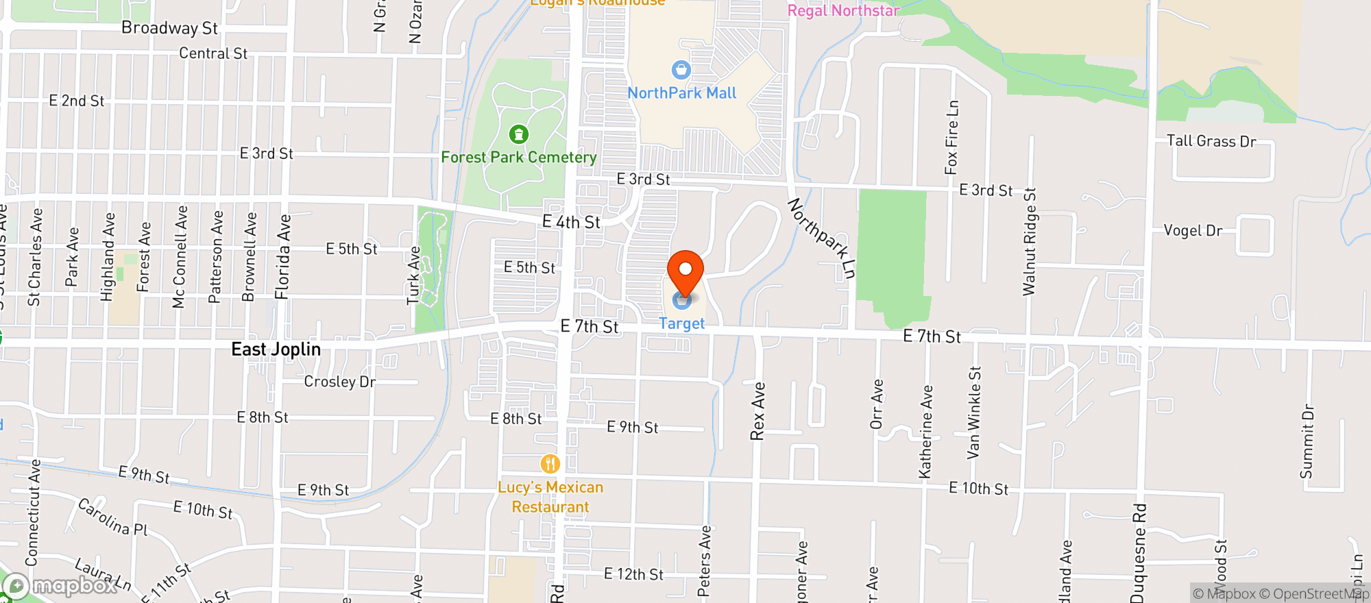 Map showing Target - Joplin