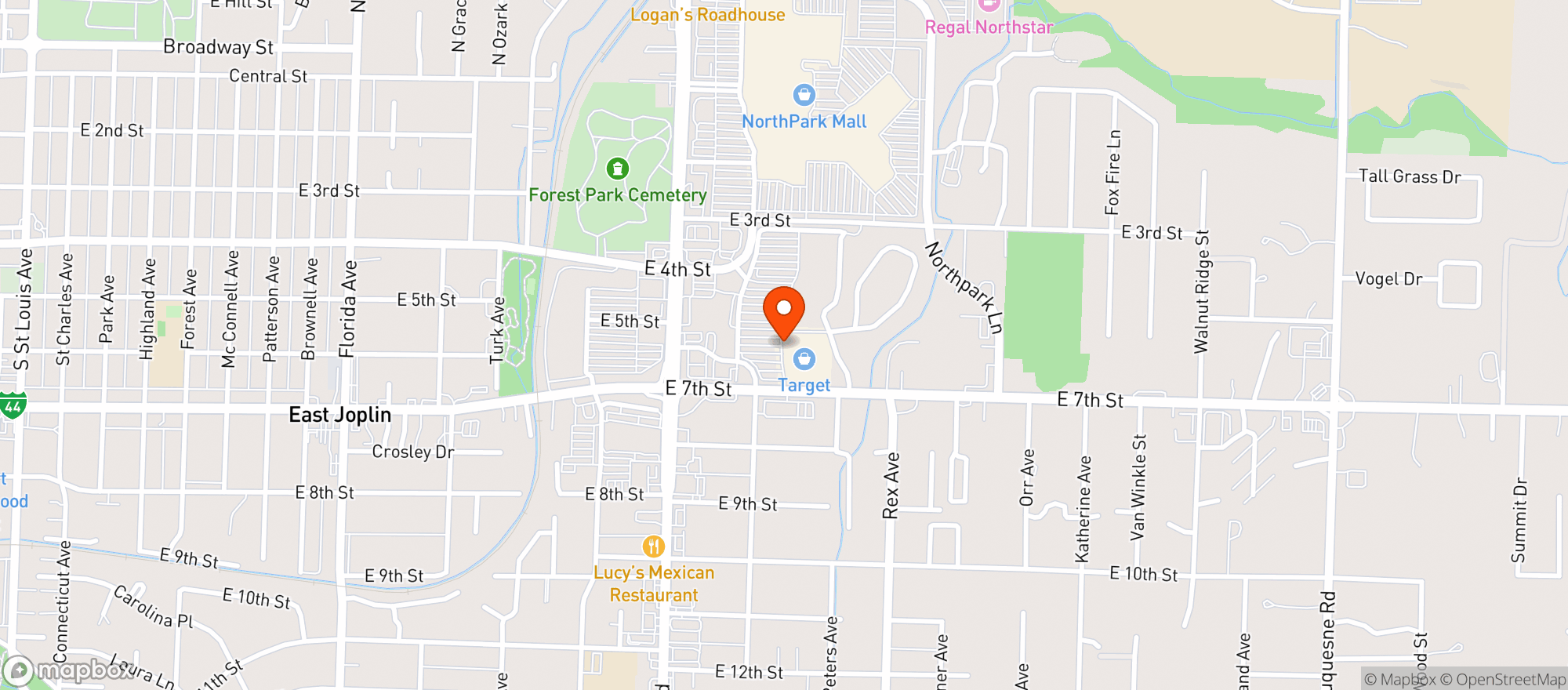 Map showing Target Store