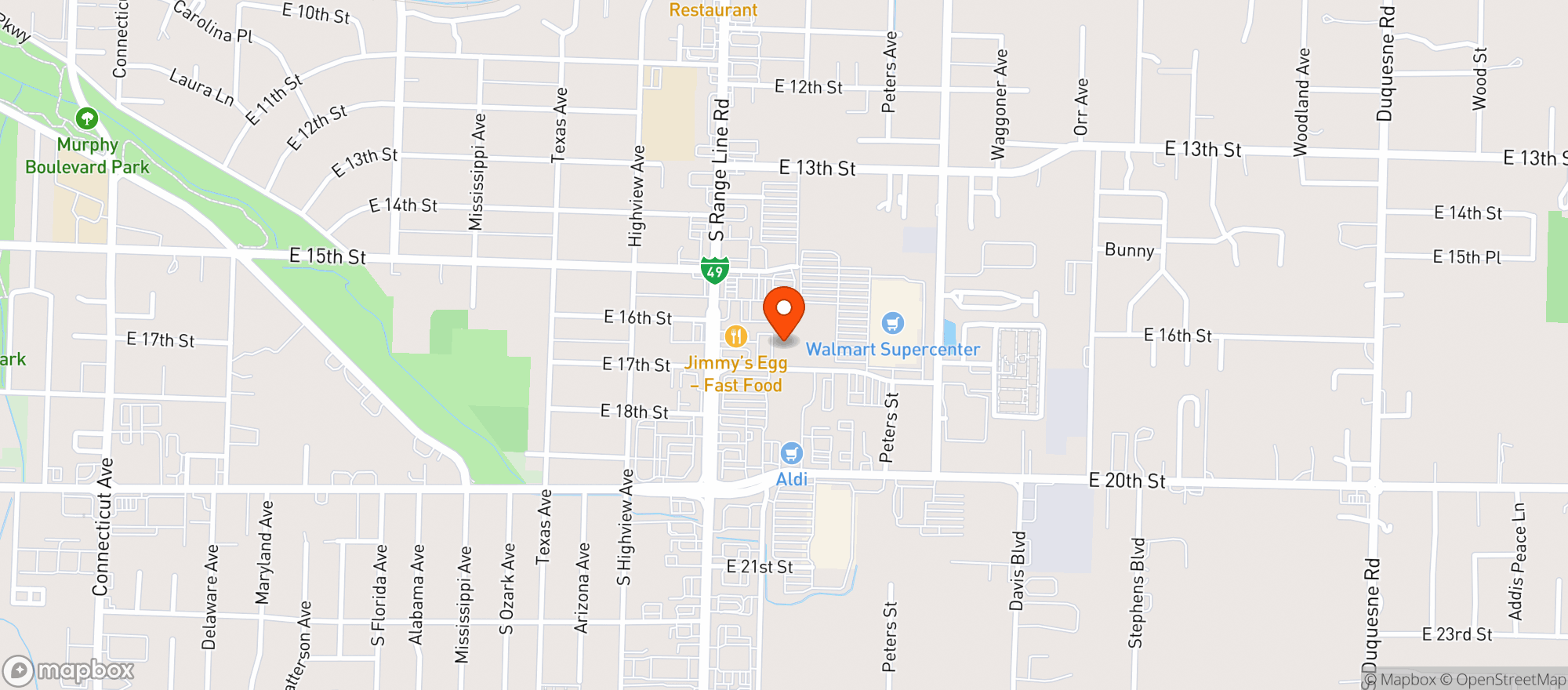 Map showing Macadoodles Joplin