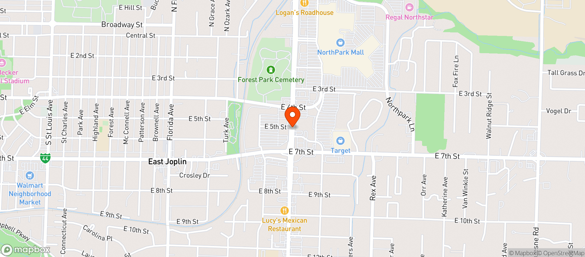 Map showing Natural Grocers by Vitamin Cottage - Natural Grocers by VC_Joplin (JN) - 00100010800