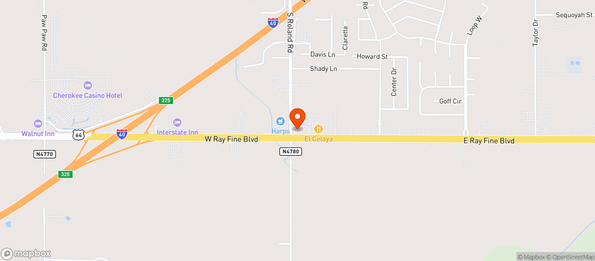 Map showing Harps Food Store #510