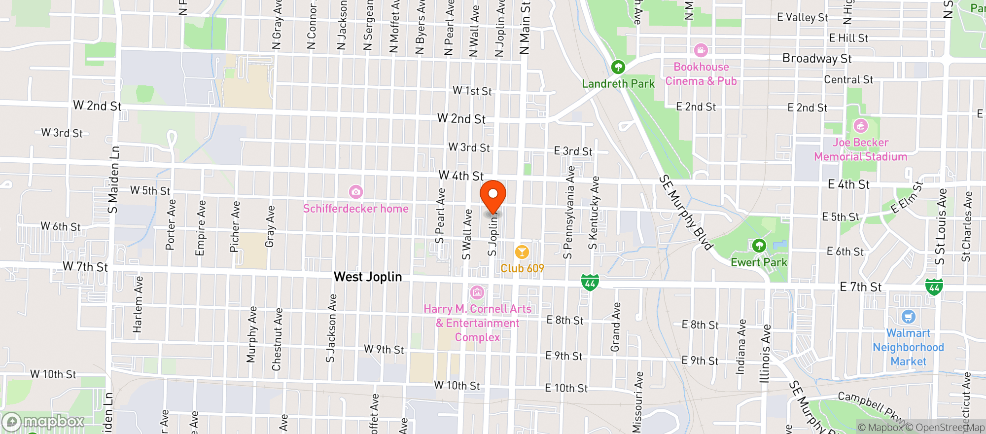 Map showing Blackthorn Pizza & Pub