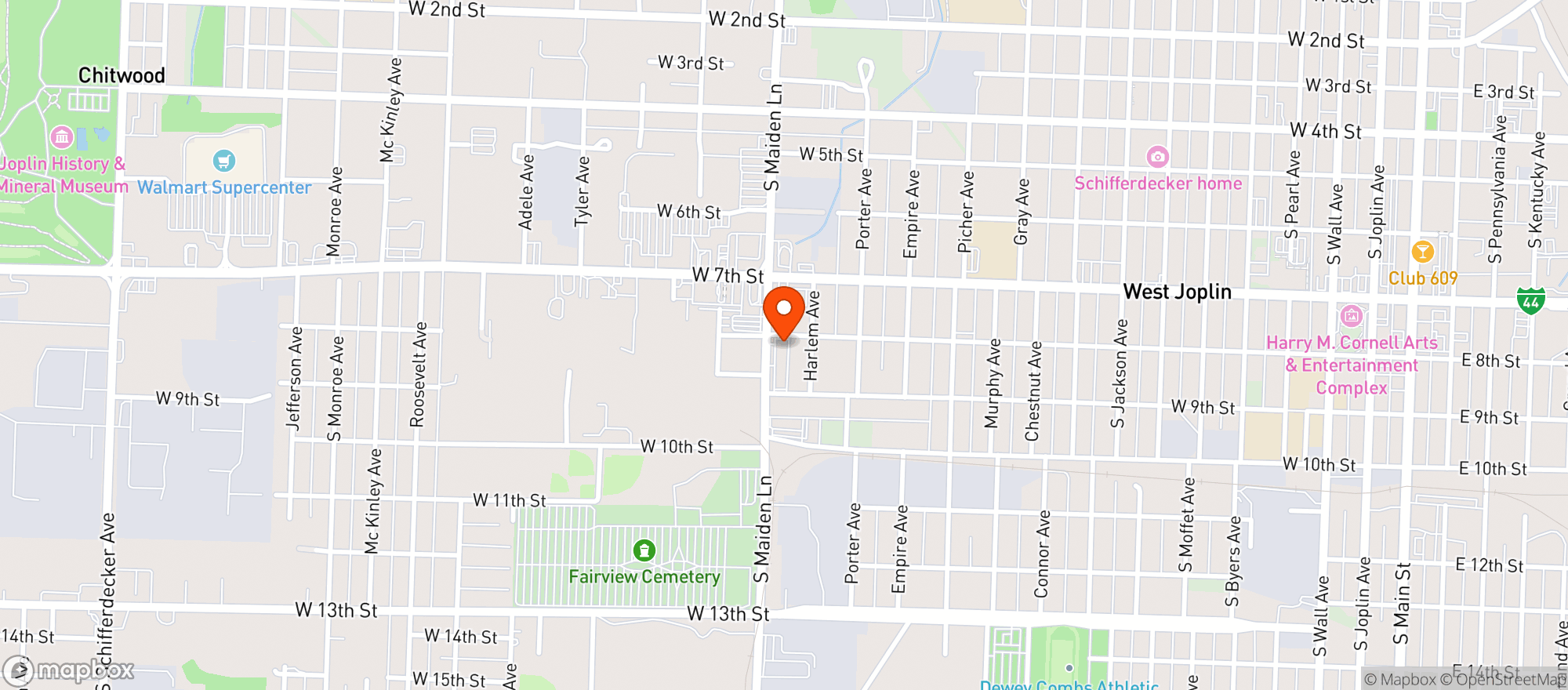 Map showing Daves Mini Mart