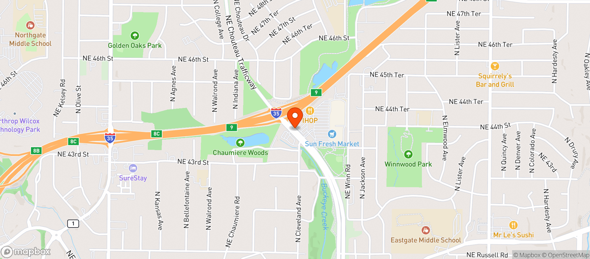 Map showing Target Store