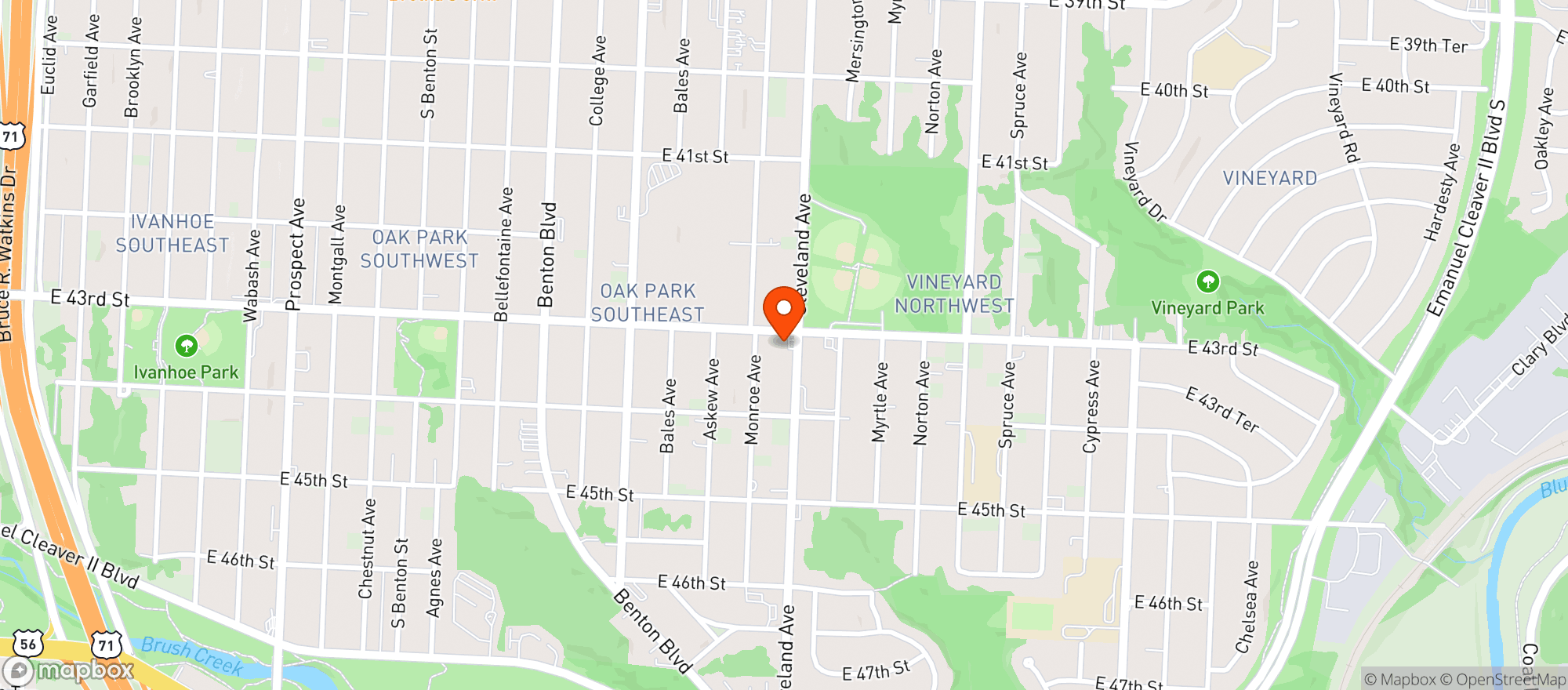 Map showing Blue Valley Market