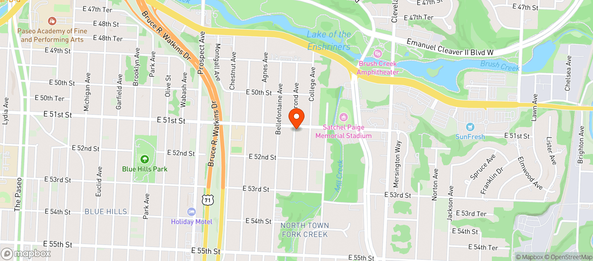 Map showing $ 51st St Liquor