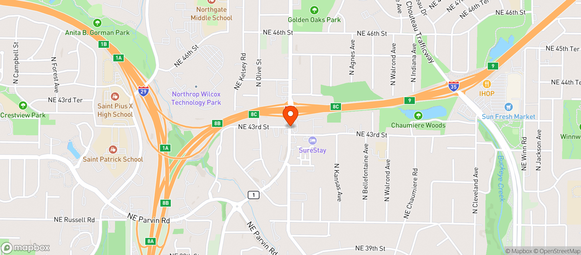 Map showing Cloud 9 Convenience 4305