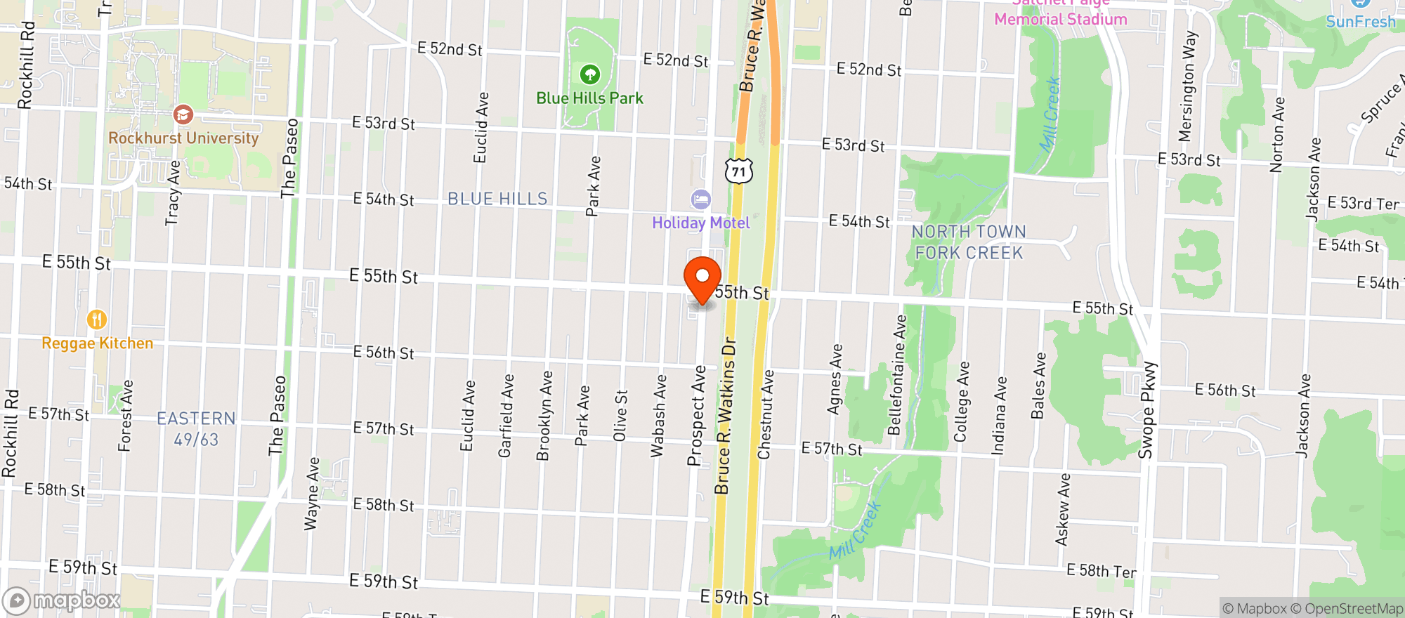 Map showing In N Out Express Mart