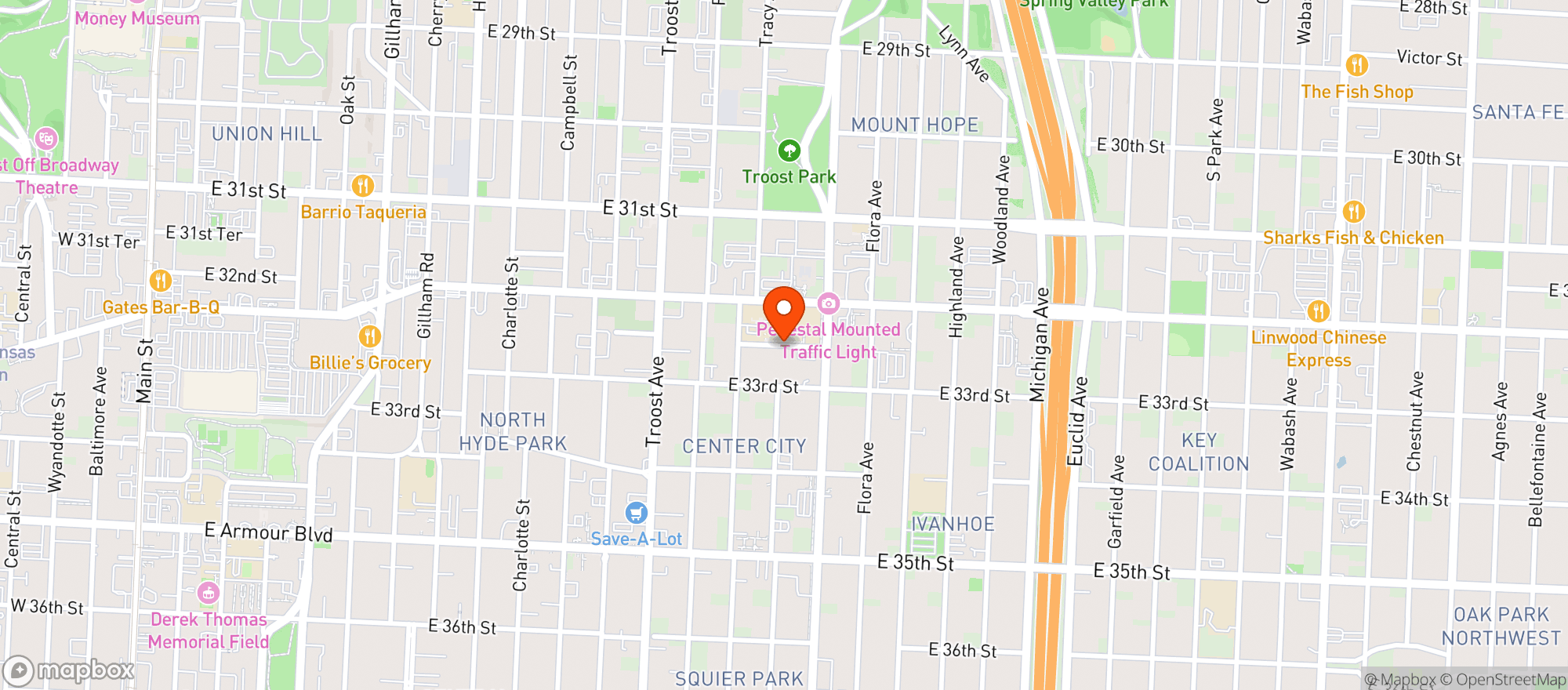 Map showing Doordash