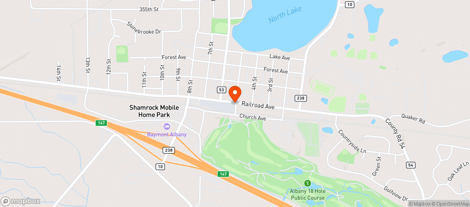 Map showing TEAL'S LIQUOR (ALBANY)
