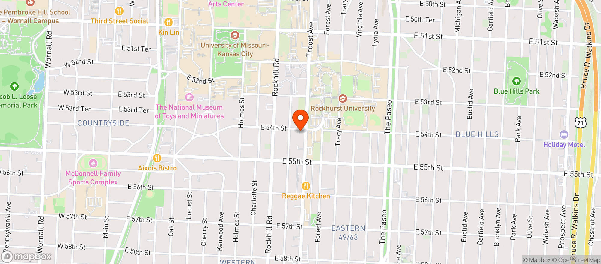 Map showing Tiki Taco
