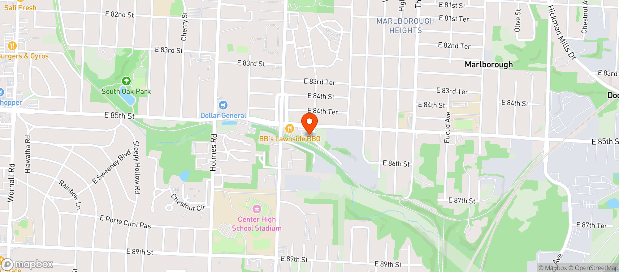 Map showing B B Lawn Side Bbq Fri