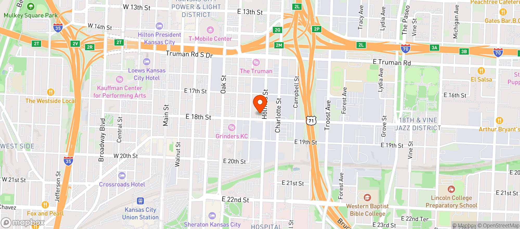 Map showing City Barrel Brewing Company