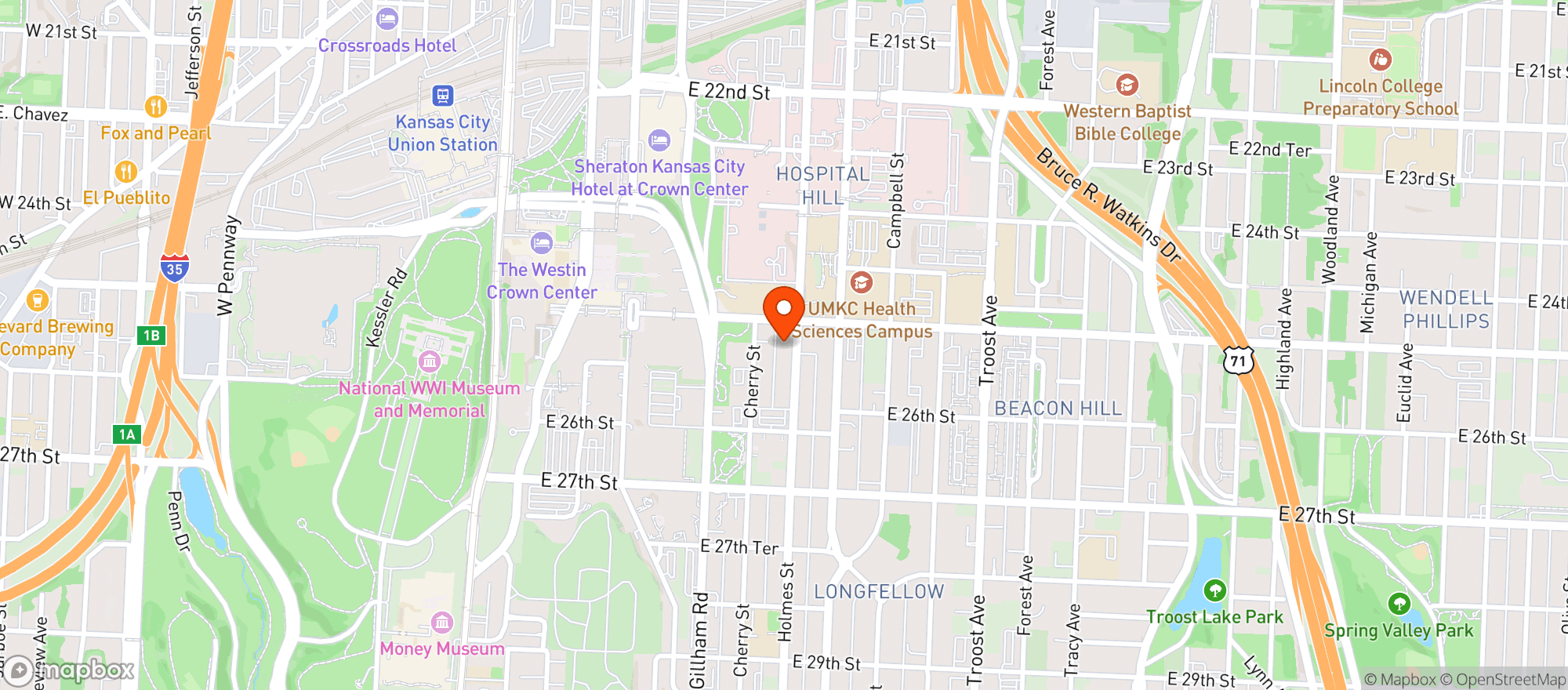 Map showing Teocali Mexican Rest.