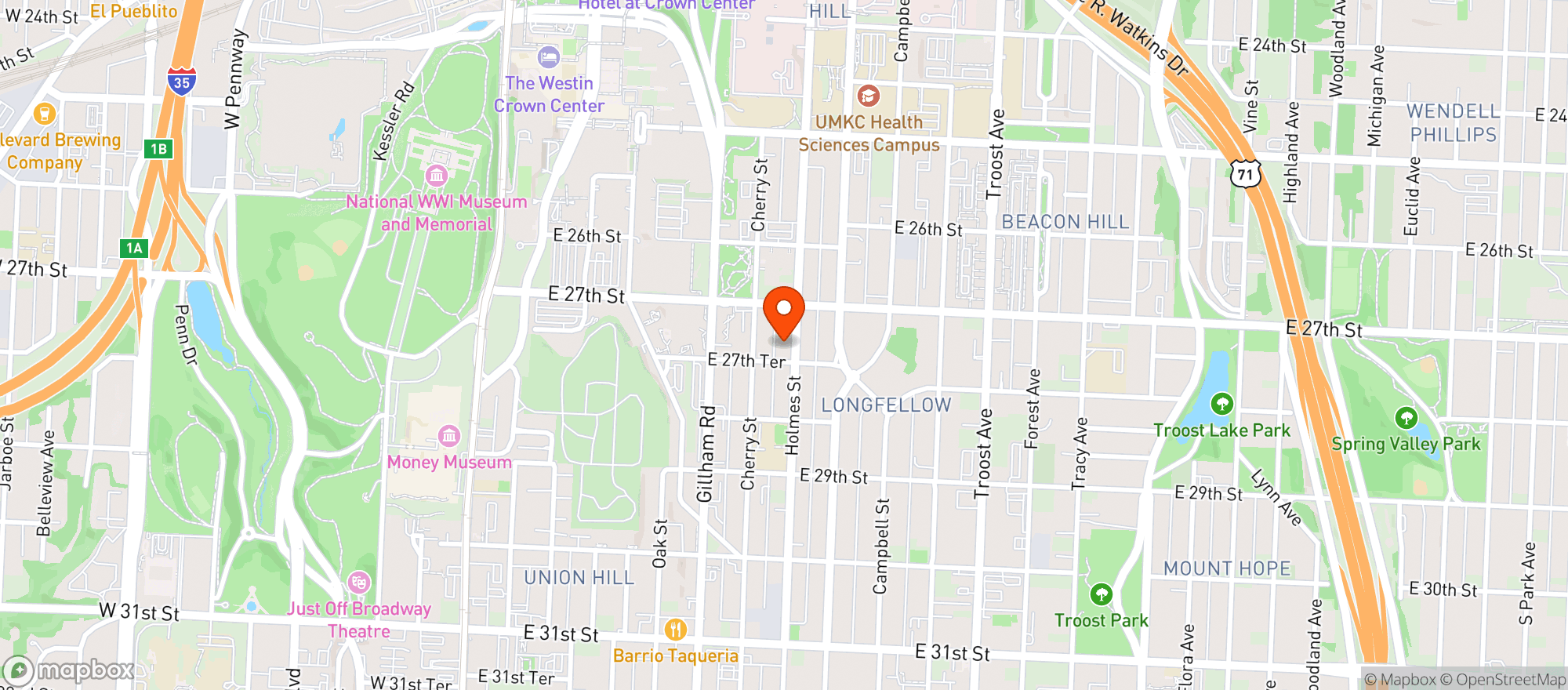 Map showing Door Dash