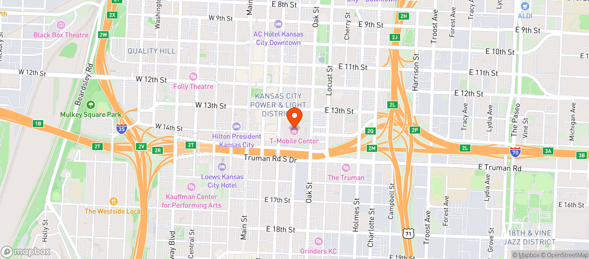 Map showing Levy At T Mobile Center