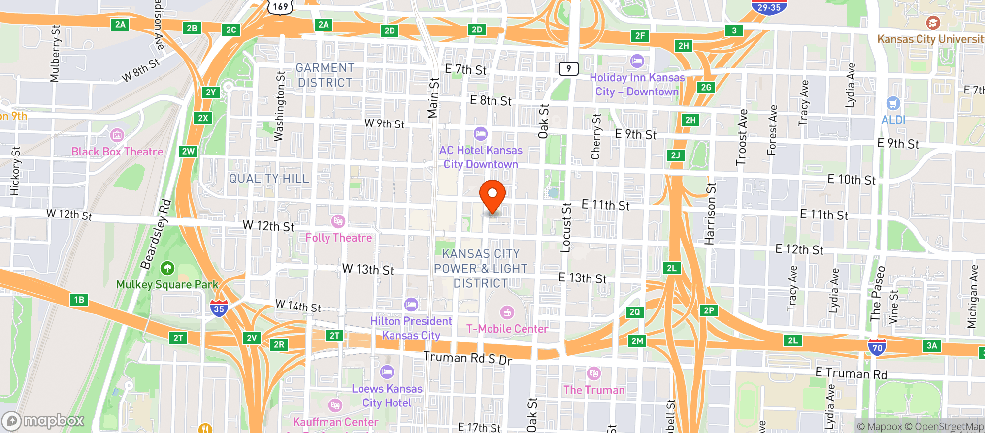 Map showing Ambassador Hotel