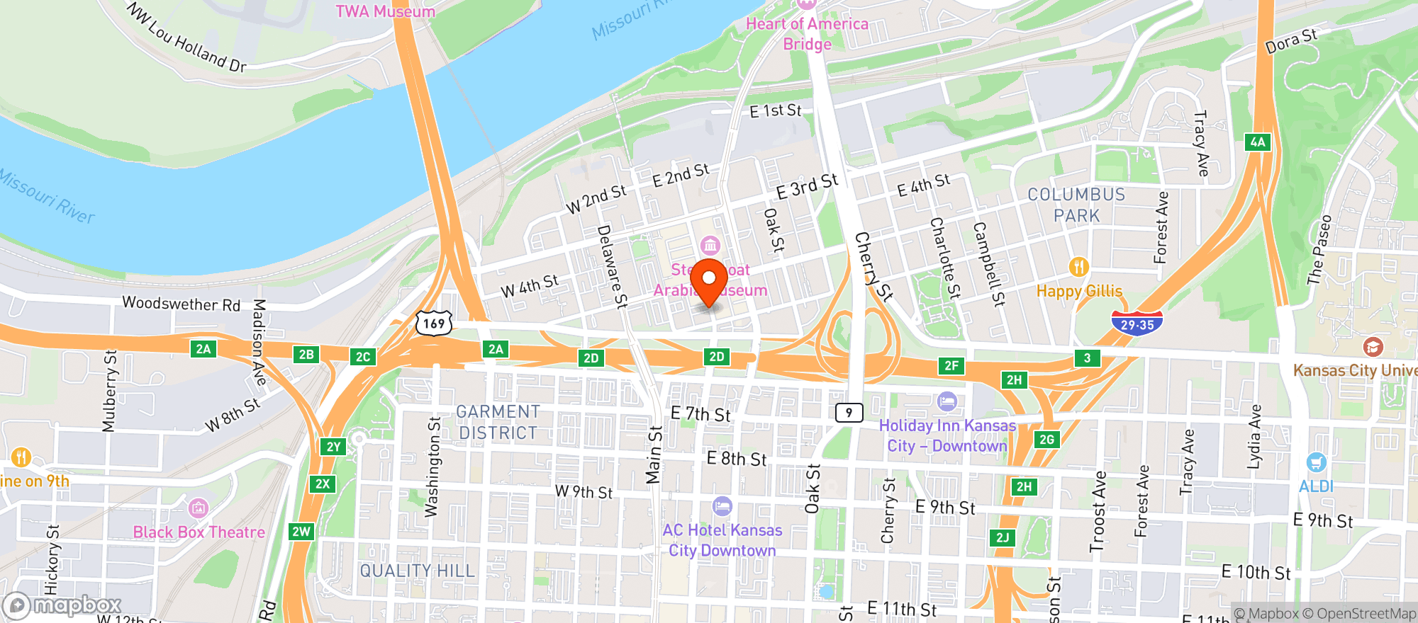Map showing Kansas City Taco